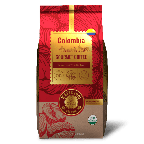 Kafie 1901 Colombia single-origin whole bean coffee — 1 lb bag