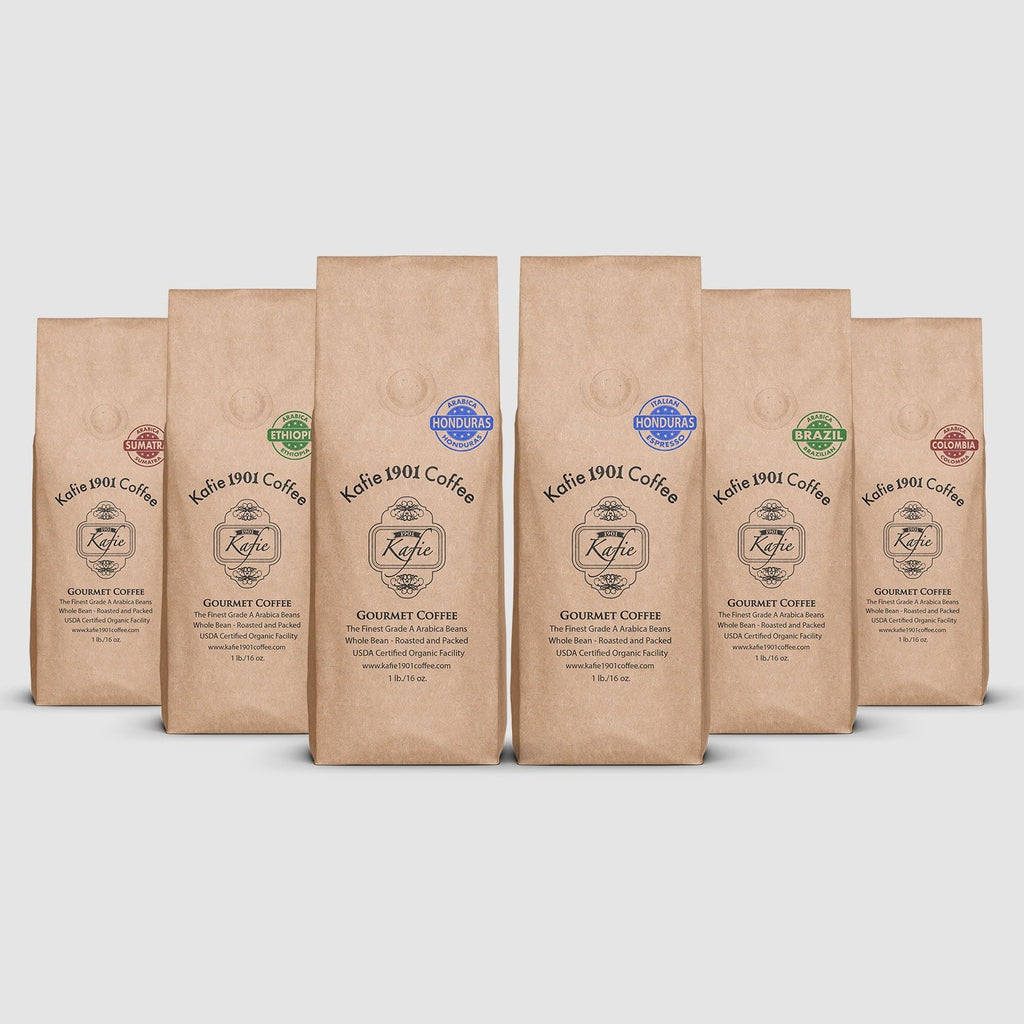 Kafie 1901 gourmet coffee lineup — pair your Sweet Tip with the house roasts