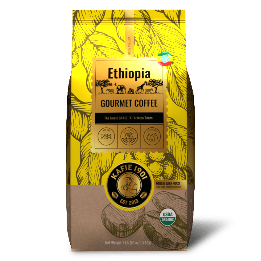 Kafie 1901 Ethiopia single-origin whole bean coffee — 1 lb bag
