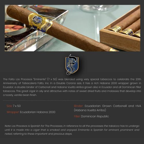 Falto 20th Anniversary Los Procesos "Eminente" Doble Corona 7x50