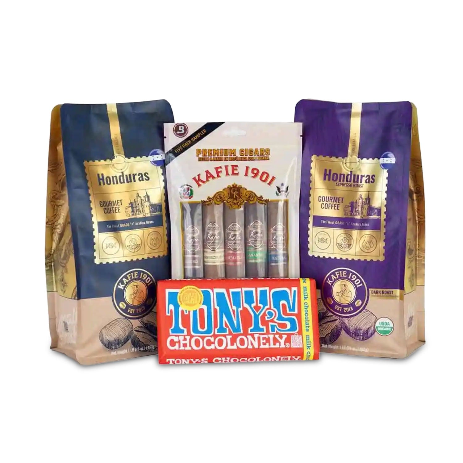 Kafie 1901 Honduras Coffee & Cigar Pairing Set with Tony's Chocolonely
