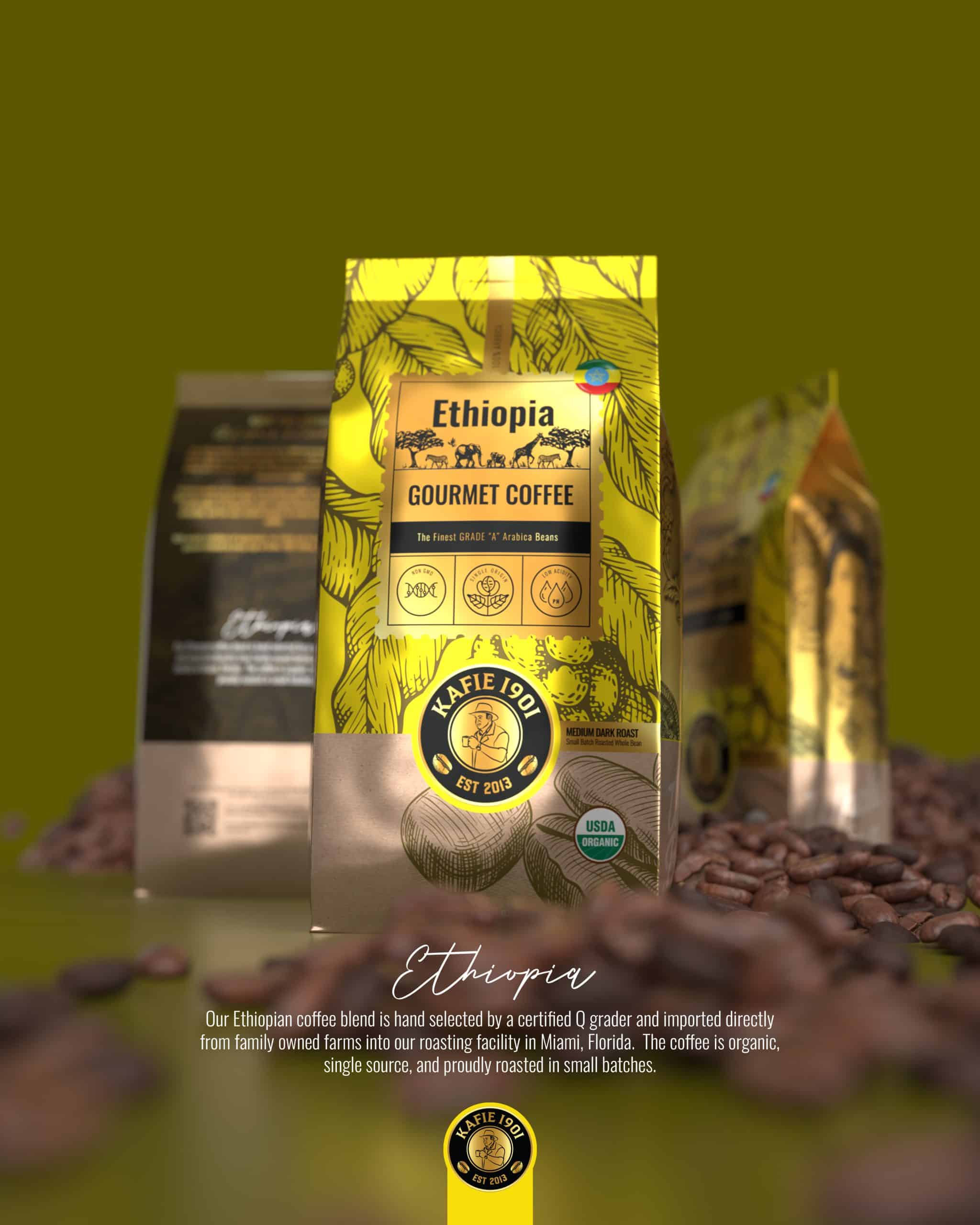 Kafie 1901 Ethiopia & Colombia Coffee and Cigar Pairing Set with Tony's Chocolonely
