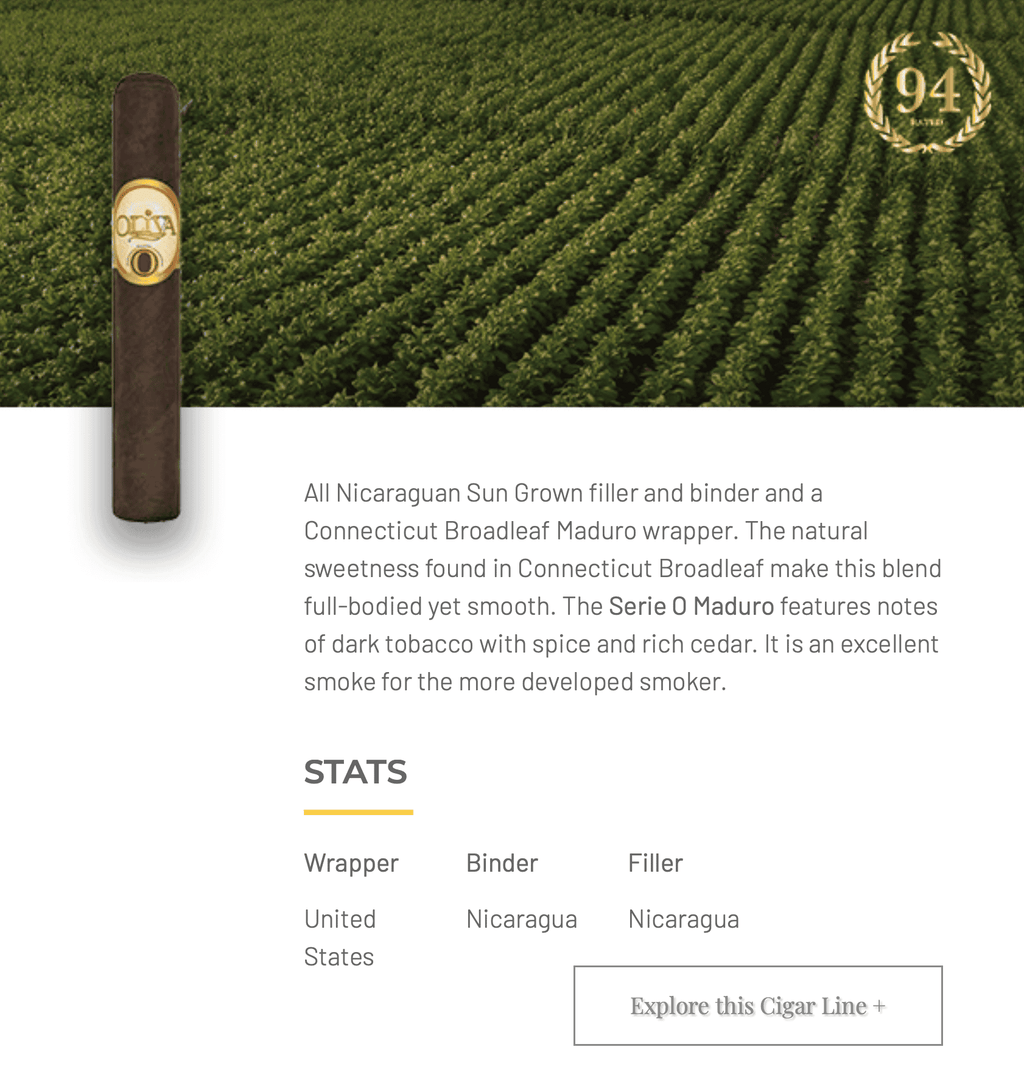 Oliva Serie O Maduro – Premium Nicaraguan Maduro Cigar Toro