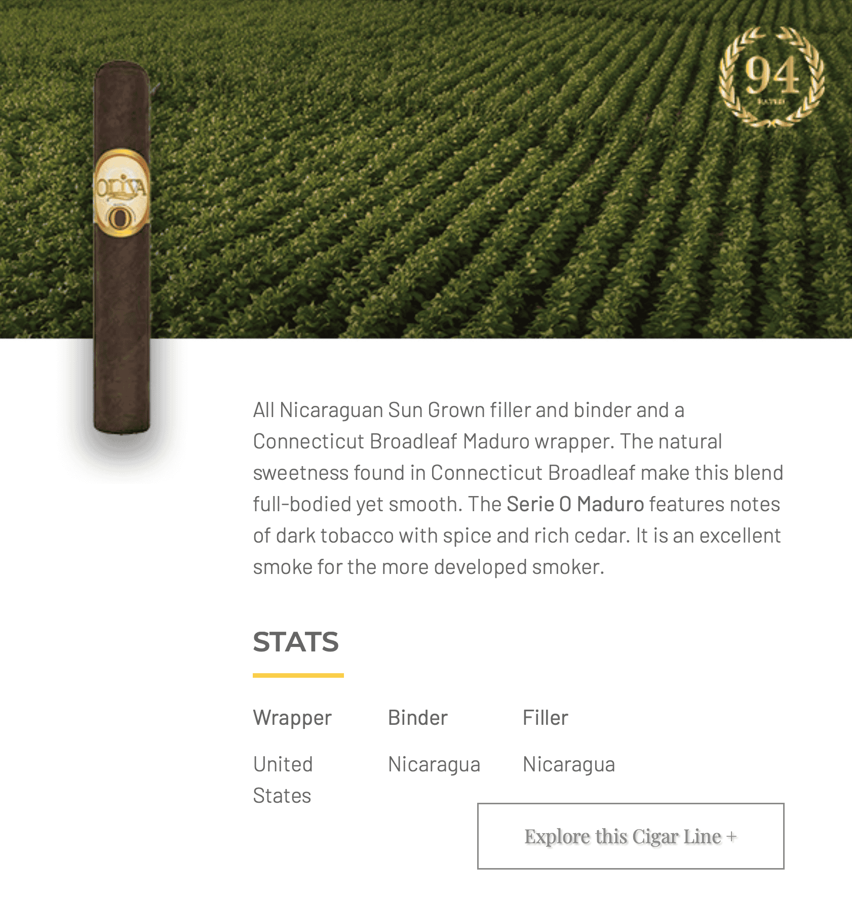 Oliva Serie O Maduro – Premium Nicaraguan Maduro Cigar Toro
